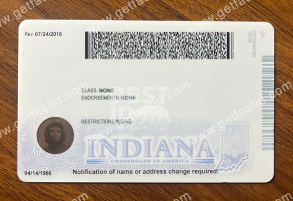 Indiana ID back