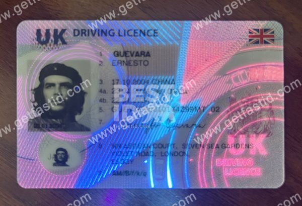 UK driving licence front